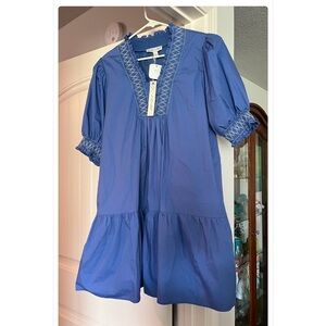 She + Sky Blue Embroidered Dress